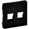 Legrand VALENA LIFE Krytka dvojitej reproduktorovej zásuvky, čierna matná