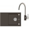 Alveus SET A297 Chocolate 03 SETA297 - Drez Granitový Formic 30 - 760x500mm, vanička 350x420x200mm + bateria Elza
