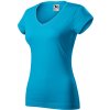 MALFINI ADLER 162 FIT V-NECK DÁMSKE BAVLNENÉ TRIČKO TYRKYSOVÉ 44 - XS