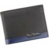 Pánska kožená peňaženka Pierre Cardin, čierno-modrá, s RFID ochranou, 12 × 9,5 cm