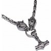 Náhrdelník z chirurgickej ocele Thorov reťaz - Mjölnir Vlk - 50 cm