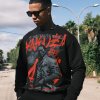 Yakuza mikina pánska bez kapucne DANTAI PB 25012 black Farba: čierna, Veľkosť: 4XL
