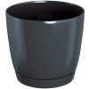 kvetináč 24cm Coubi Round P DUOP240-426U grafit plastový PROSPERPLAST