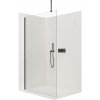 CERANO - Sprchová zástena Walk-in Onyx Top L/P - guľatá vzpera - čierna matná, transparentné sklo - 110x200 cm, CER-CER-8050BD1686