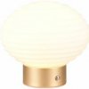 TRIO Reality R57771101 EARL dotyková stolná lampička SMD LED 1,5W/100lm 3000K mosadzná matná, biela matná, nabíjateľná batéria, USB-C port