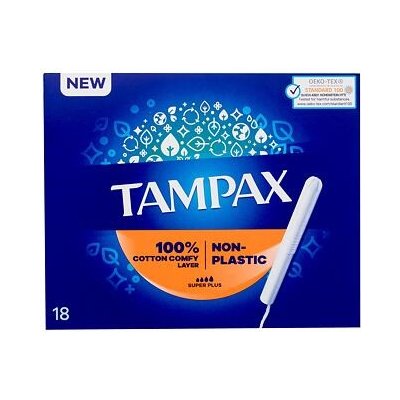 Tampax Non-Plastic Super Plus tampony s papírovým aplikátorem 18 ks pro ženy