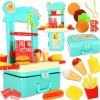 KIK Detská kuchynka v kufríku fast food hamburger set zmrzlina hranolky 55cm