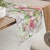 Biante Bavlnený behúň na stôl Sandra SA-704 Maľované ružovo-červené kvety na sivom 45x120 cm