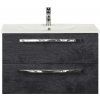 Skrinka s umývadlom Sanox Seville keramika 80 cm dub čierny