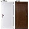 Lacné vchodové dvere plastové Soft WDS Plné Zlatý dub - biela 100x210 cm, pravé