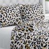 Biante Bavlnené posteľné obliečky Sandra SA-409 Leopardí vzor na bielom Predĺžené 140x220 a 70x90 cm