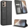 Peňaženkové kožené puzdro MAGNETIC na Motorola Moto G32 - Čierna