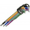 Sada TORX farebných predĺžených kľúčov T10-T50, 9-dielna, S2, TVARDY
