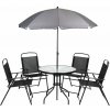 MultiGarden SC-130 Záhradný nábytok: stôl, 4 stoličky, slnečník, antracitová farba