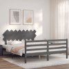 Prolenta Maison Exclusive Rám postele s poschodovou posteľou Maison Exclusive sivý 160 x 200 cm z masívneho dreva