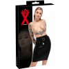 LateX Latexová sukňa čierna L s ozdobnými krúžkami