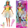 Mattel Barbie malá sada Zberateľská bábika a modrovlasá víla Touch of Magic + zvieratko a doplnky