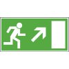 15.0020 Tabuľka úniková cesta schody hore vpravo - hlinik 40x20 cm Zelená-Biela