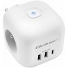 Rozbočovacia zásuvka - rozdvojka Qoltec 52548 kocka 6v1 3x230V 2xUSB(A) 1xUSB(C) 20W biela s vypínačom