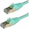 StarTech.com 50cm CAT6A Ethernet Cable, 10 Gigabit Shielded Snagless RJ45 100W PoE Patch Cord, CAT 6A 10GbE STP Network Cable w/Strain Relief, Aqua, Fluke Tested/UL Certified Wiring/TIA - Category 6A
