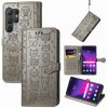 Peňaženkové kožené puzdro Cat and Dog na Samsung Galaxy S24 Ultra 5G - Sivá