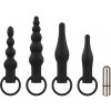 Easytoys Anal Plug Set With Bullet Vibrator Black