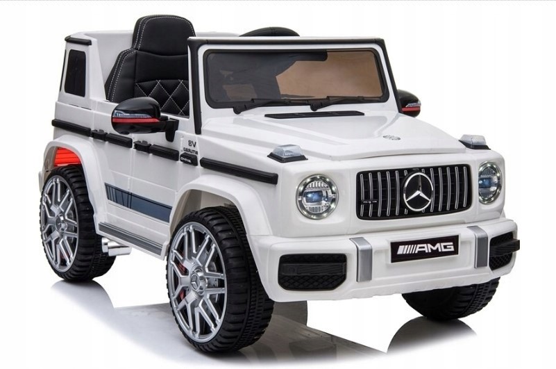 Joko Elektrické autíčko Mercedes Benz AMG G63 6x6 nosnosť 110kg pedál pre rodiča penové kolesá kožená sedadlo pohon 4x4 bielá