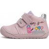 D.D.step Detské dievčenské kožené topánky Barefoot mauve S07051253A