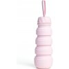 Skladacia silikónová nerozbitná fľaša na vodu - 550 ml - rôzne farby Farba: Bledoružová