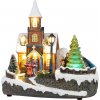 Dekorácia MagicHome Vianoce, kostol, plast, 1xLED teplá biela, 21x14.5x20.8 cm, 3xAA