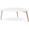 Autronic AF-1184 WT Stôl konferenčný 120x60x45 cm, MDF biela doska, nohy bambus prírodný odtieň