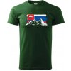 Slovenské hory - Klasické pánske tričko vyššej gramáže - 3XL ( Fľaškovozelená )