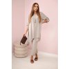 Kesi Włoski Sada blúzky + nohavice s príveskom fango krémová One size Kesi Włoski 5907302812735