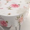 Biante Bavlnený oválny obrus Sandra SA-683 Ružové pivoky s motýľmi na bielom 80x120 cm