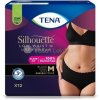 Tena Silhouette Plus Low Waist Black M Dámske inkontinenčné nohavičky 12 čiernych naťahovacích absorpčných nohavičiek s nízkym pásom