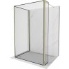 MEXEN/S - Kioto Sprchová zástena WALK-IN 100 x 90 x 30, čierny vzor, zlatá 800-100-090-221-50-70-030