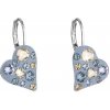 Evolution Group Náušnice bižutéria so Swarovski krištáľmi modré srdce 51043.3 denim