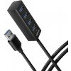 AXAGON HUE-M1AL, 4x USB 3.2 Gen 1 MINI hub, kovový, kábel USB-A 1.2m HUE-M1AL