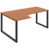 Hobis Pracovný stôl UNI O, ergo, pravý, 180x75,5x120 cm, čerešňa/čierna