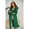 Fashionweek Dlhý cardigan, pletený kabát so vzorovanými rukávmi a kapucni ALEXISII . Farba: Zelená, Veľkosť: Universal