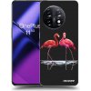 Picasee silikónový čierny obal pre OnePlus 11 5G - Flamingos pár