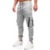 Sivé pánske teplákové jogger nohavice s cargo vreckami Bolf 8K1117