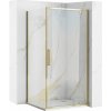 Rea Rapid Swing, rohový sprchovací kút 90(dvere) x 100(stena) x 195 cm, 6mm číre sklo, zlatý lesklý profil, KPL-K5620