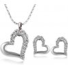 Austrian Crystal SW set srdce strieborný Clear
