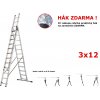 Rebrík Higher 3x12 priečok - 7,98m + hák zdarma