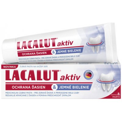 Lacalut Aktiv bieliaca zubná pasta pre zdravé zuby a ďasná 75 ml