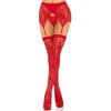 Leg Avenue Lace Thigh Highs & Garterbelt 1608 Red