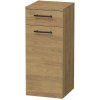 INTEDOOR Nízka skriňa BEE ľavá, úchyt čierny, š. 35 cm, dub Hickory