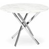 Halmar RAYMOND 3 jedálenský stôl okrúhly, 100/73cm, biely mramor/nohy strieborné
