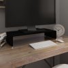 TV stolek / podstavec na monitor sklo černý 60x25x11 cm Černý 244135